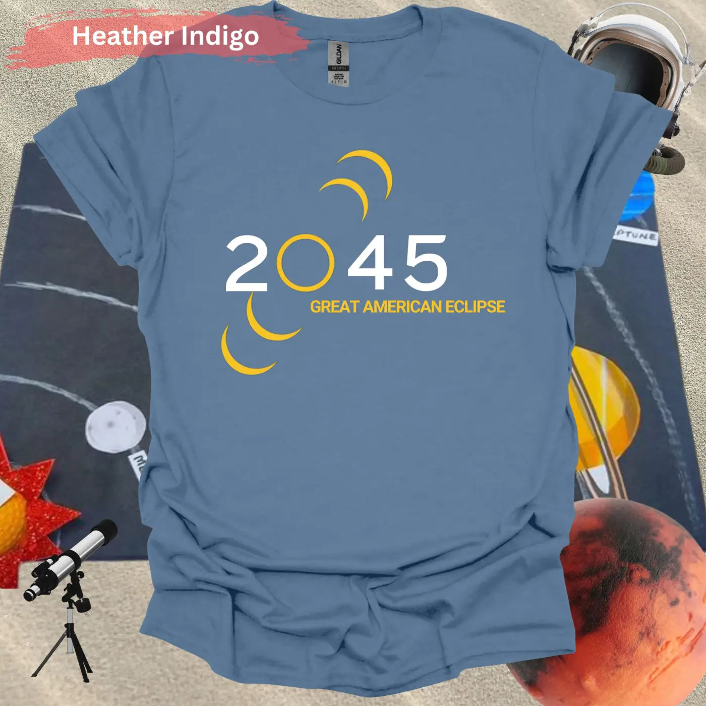 2045 Great American Eclipse Phases Design T-shirt - Physical Item