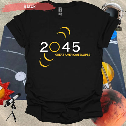 2045 Great American Eclipse Phases Design T-shirt - Physical Item