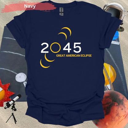 2045 Great American Eclipse Phases Design T-shirt - Physical Item