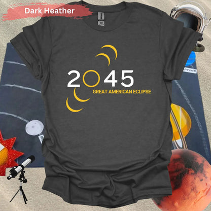 2045 Great American Eclipse Phases Design T-shirt - Physical Item