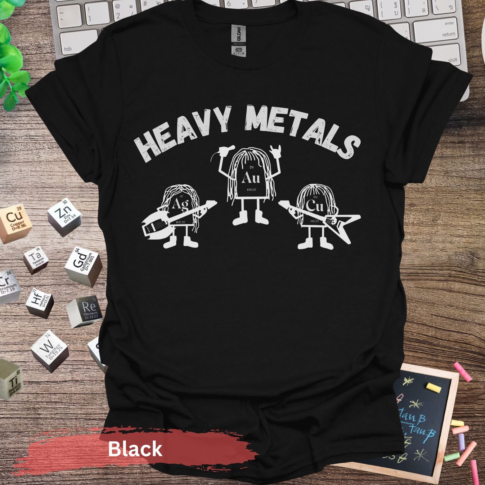 Heavy Metals Band Funny Chemistry T-shirt - Black / S - Physical Item