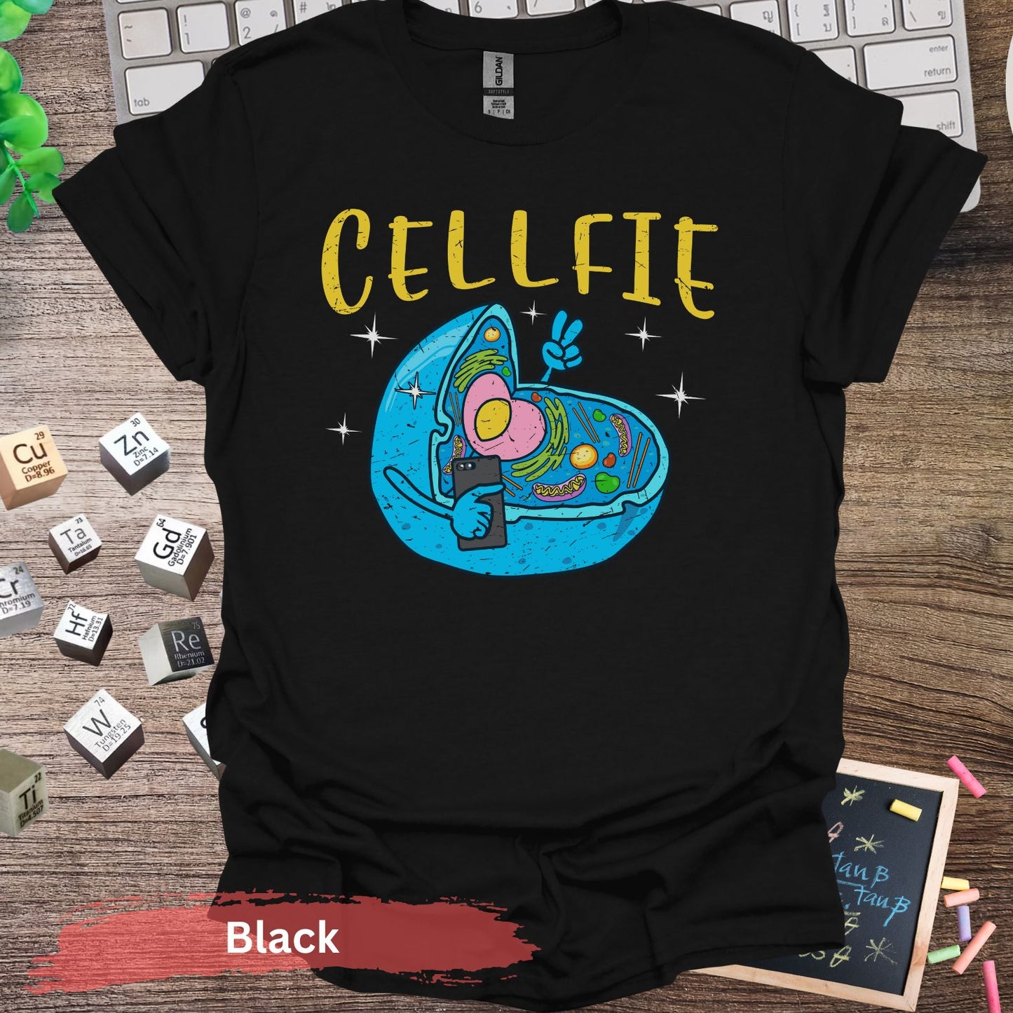 Funny Cellfie Biology T-Shirt - Black / S - Physical Item