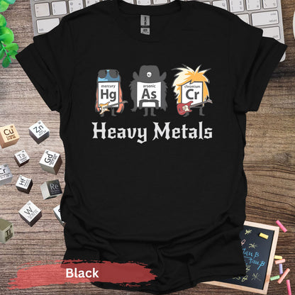 Heavy Metals Periodic Table T-shirt - S / Black - Physical Item