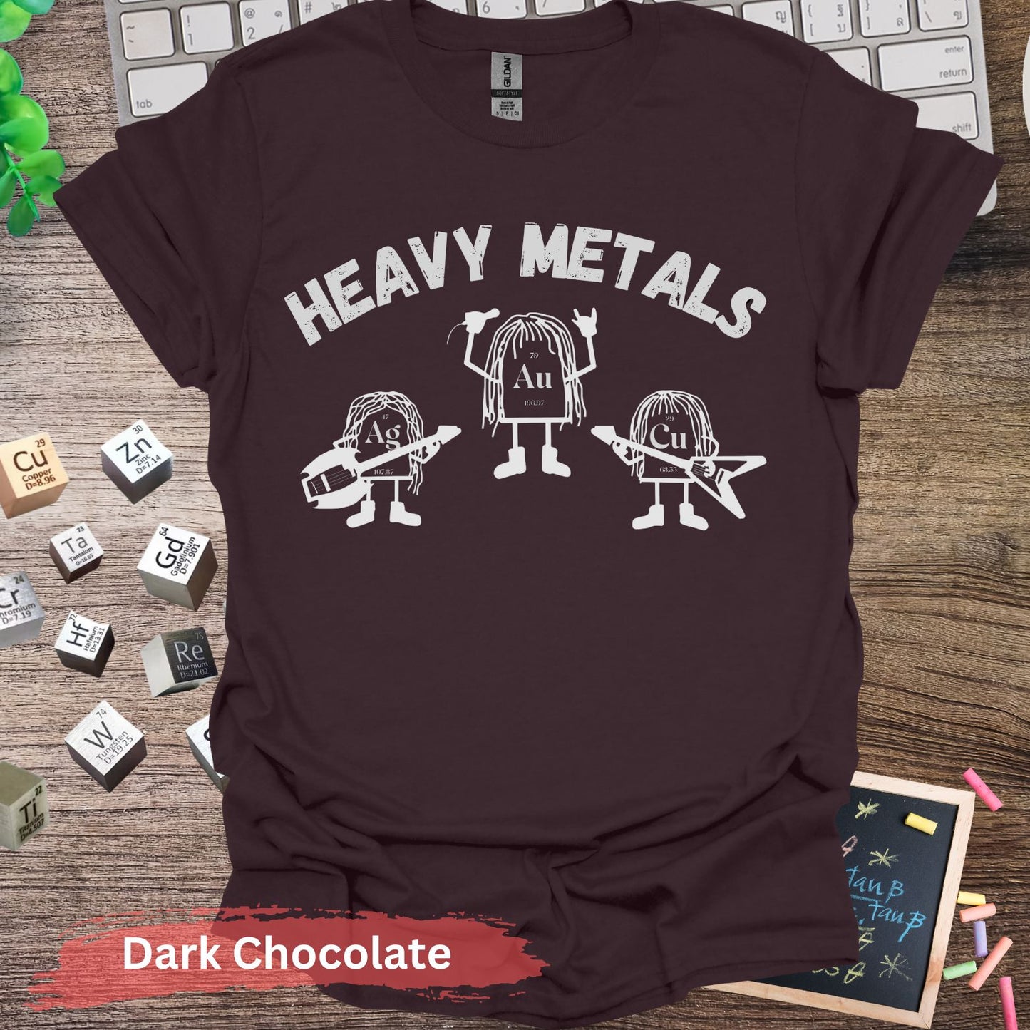 Heavy Metals Band Funny Chemistry T-shirt - Dark Chocolate / S - Physical Item