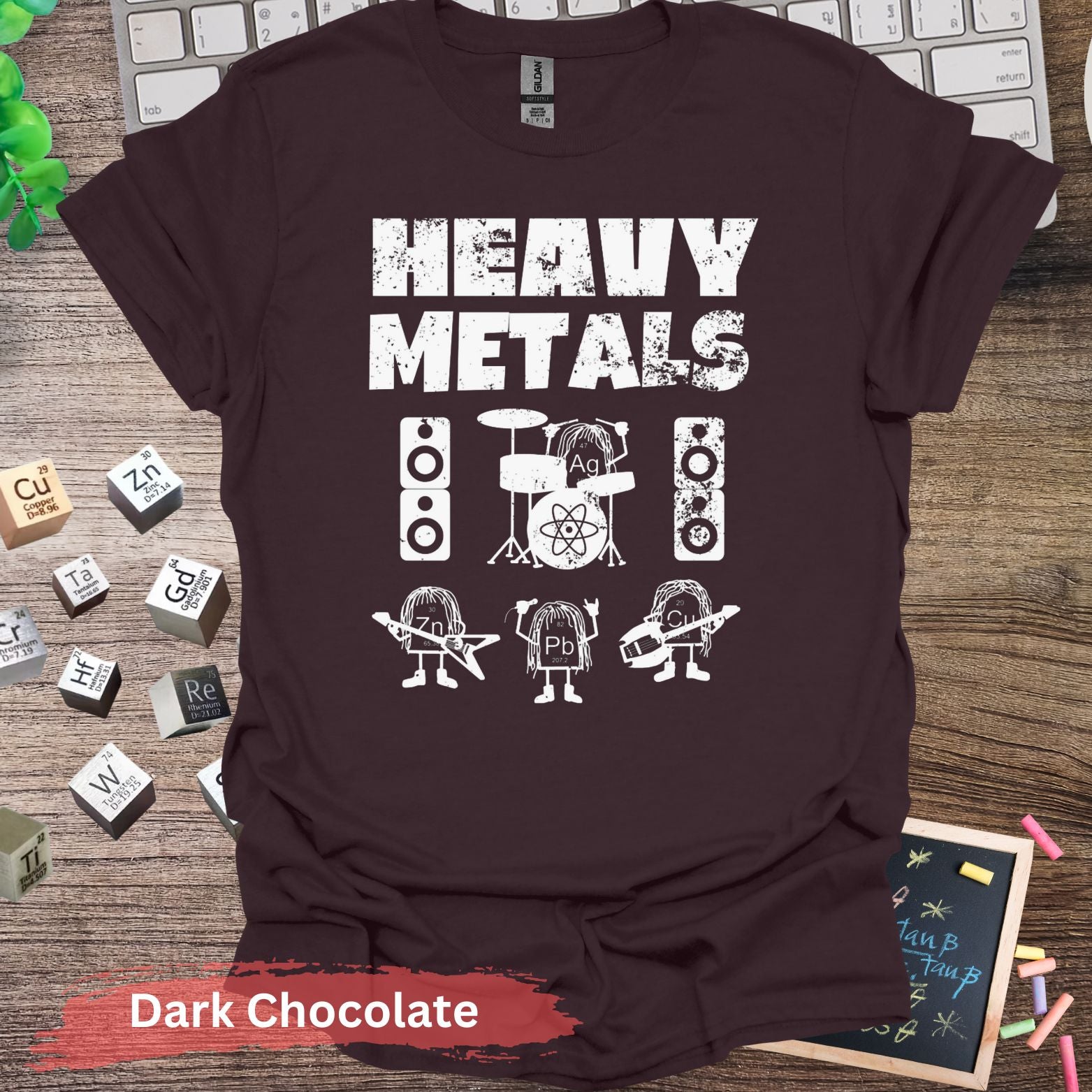 Heavy Metals Band Elements T-shirt - S / Dark Chocolate - Physical Item