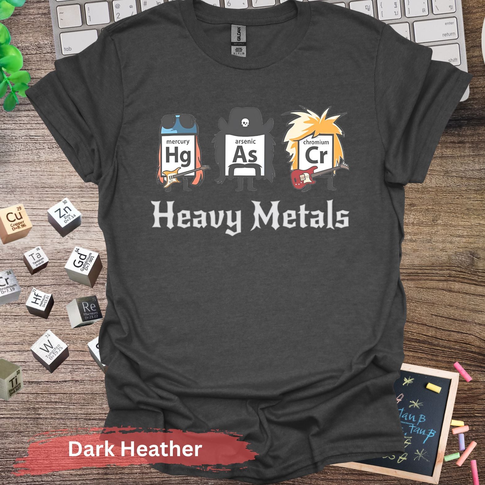 Heavy Metals Periodic Table T-shirt - S / Dark Heather - Physical Item