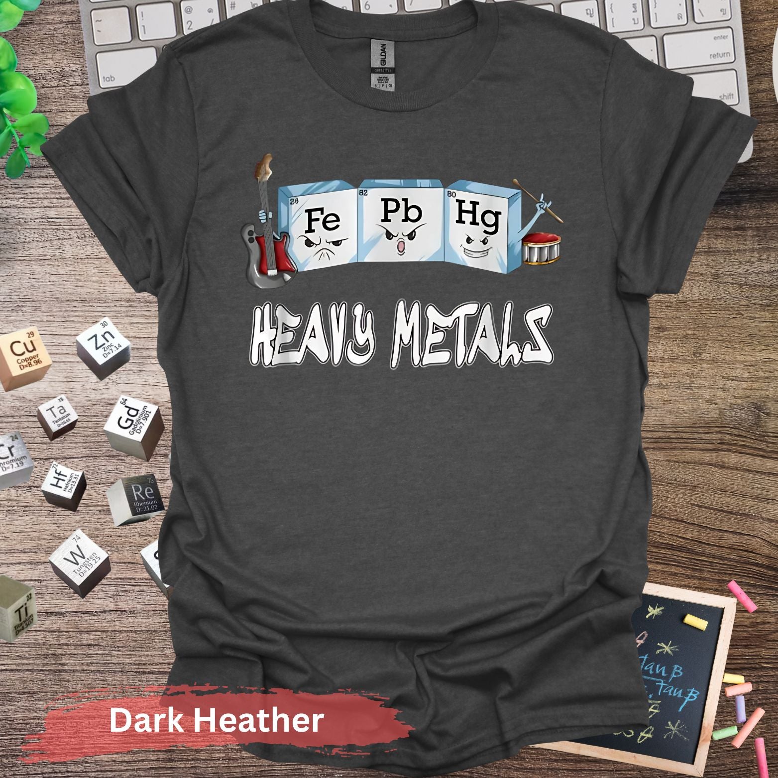 Heavy Metals Funny Science T-shirt - S / Dark Heather - Physical Item