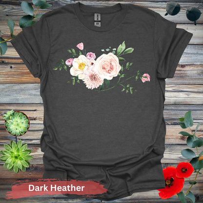 Floral Bouquet T-Shirt - S / Dark Heather - Physical Item