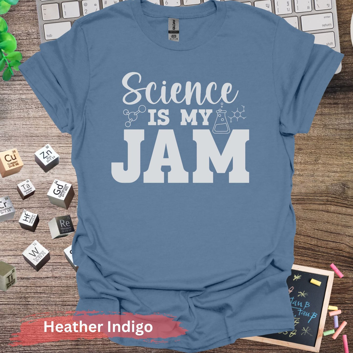 Science Is My Jam T-Shirt - Heather Indigo / S - Physical Item