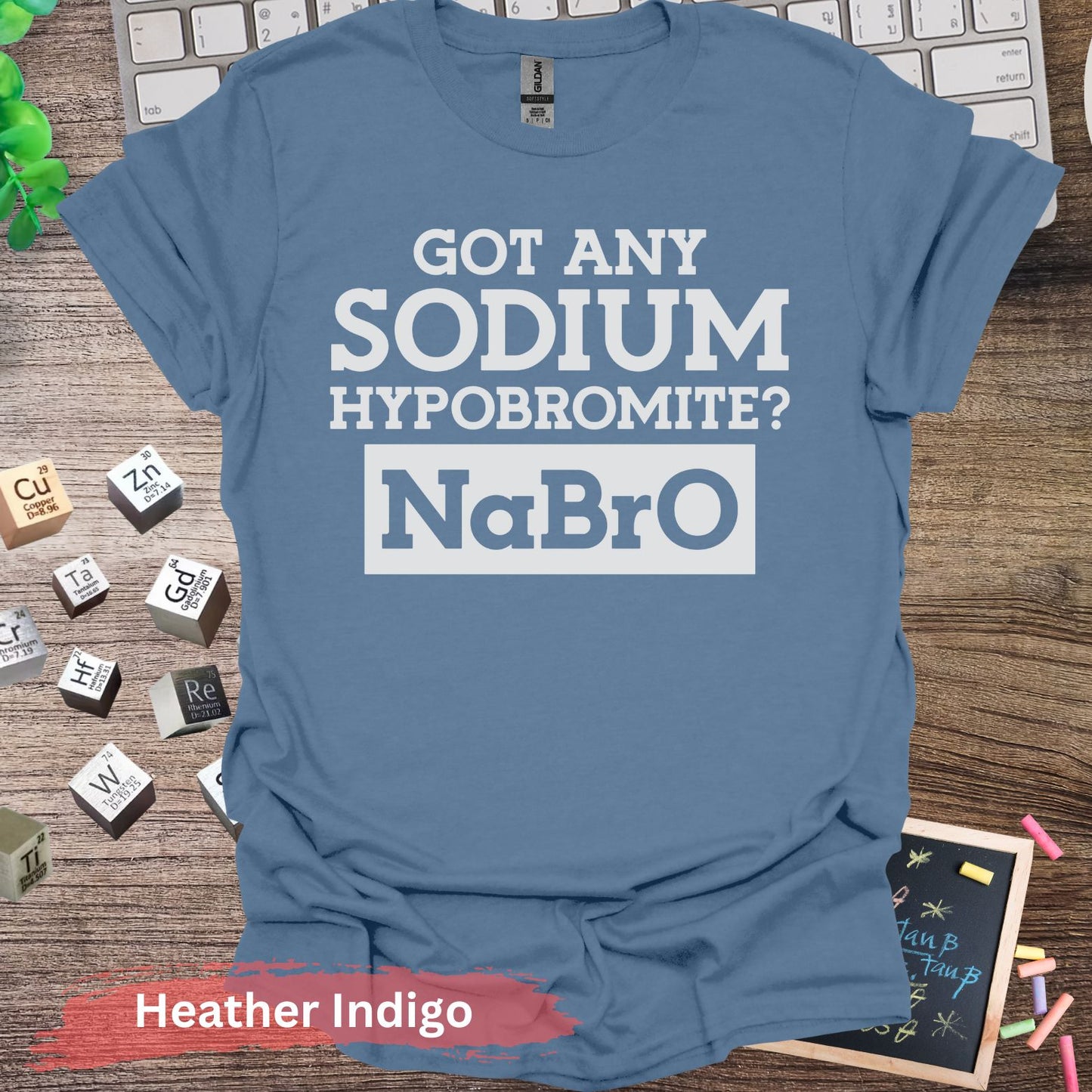 Got Any Sodium Hypobromite NaBro T-shirt - Heather Indigo / S - Physical Item