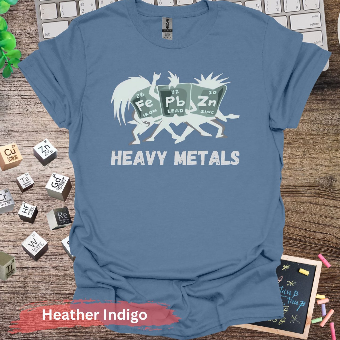 Heavy Metals Chemistry Rock Band T-shirt - Heather Indigo / S - Physical Item