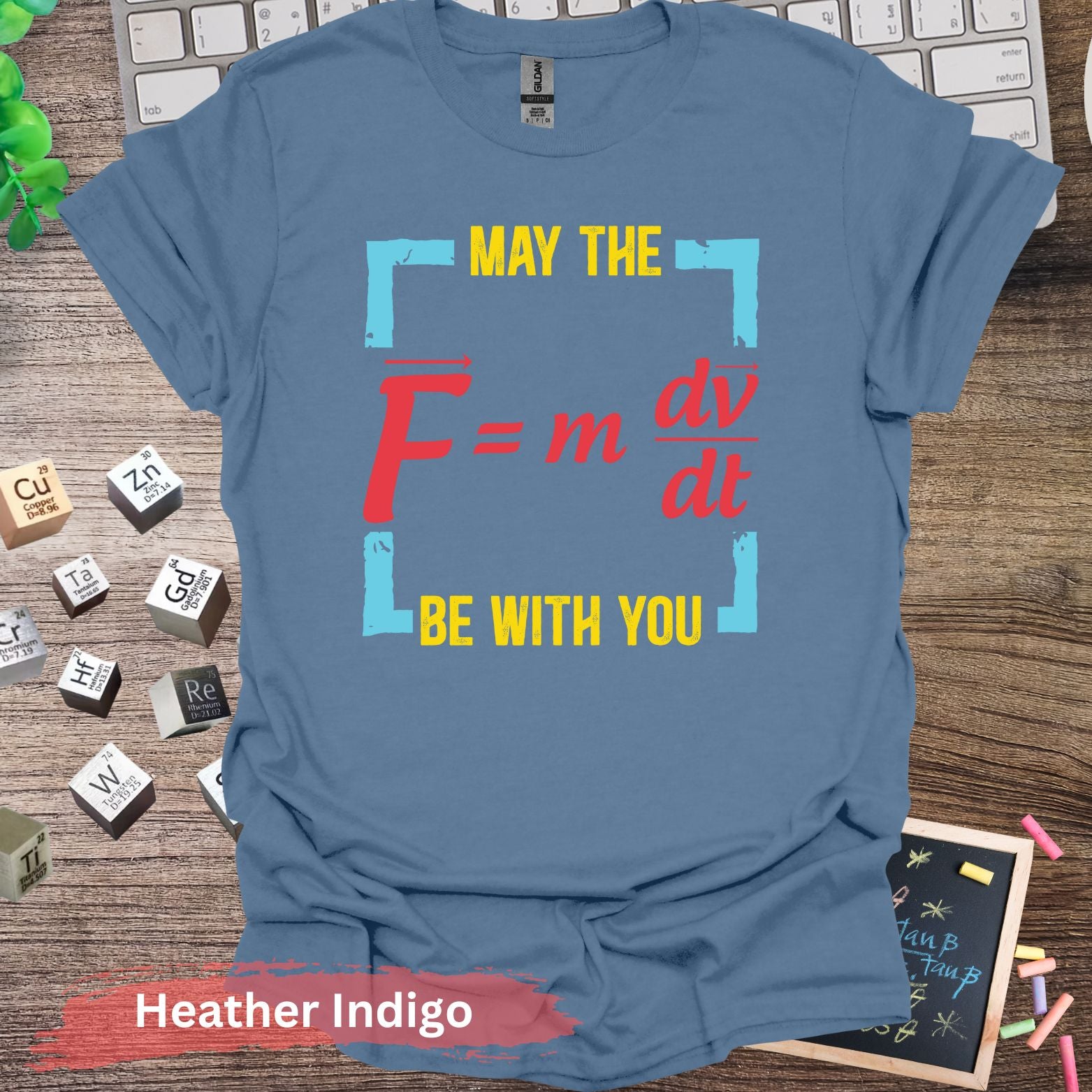 May the Force Be With You T-shirt - Heather Indigo / S - Physical Item