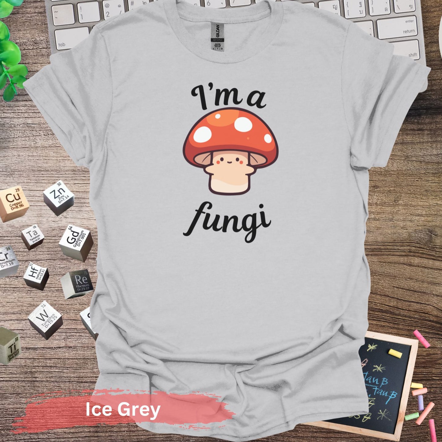 I’m a Fungi Pun Graphic T-shirt - S / Ice Grey - Physical Item