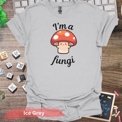 I’m a Fungi Pun Graphic T-shirt - S / Ice Grey - Physical Item