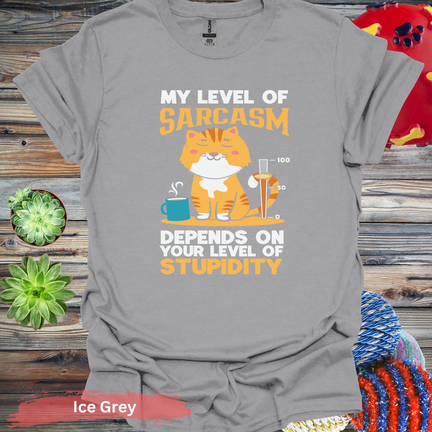 My level of sarcasm cat T-Shirt - Physical Item