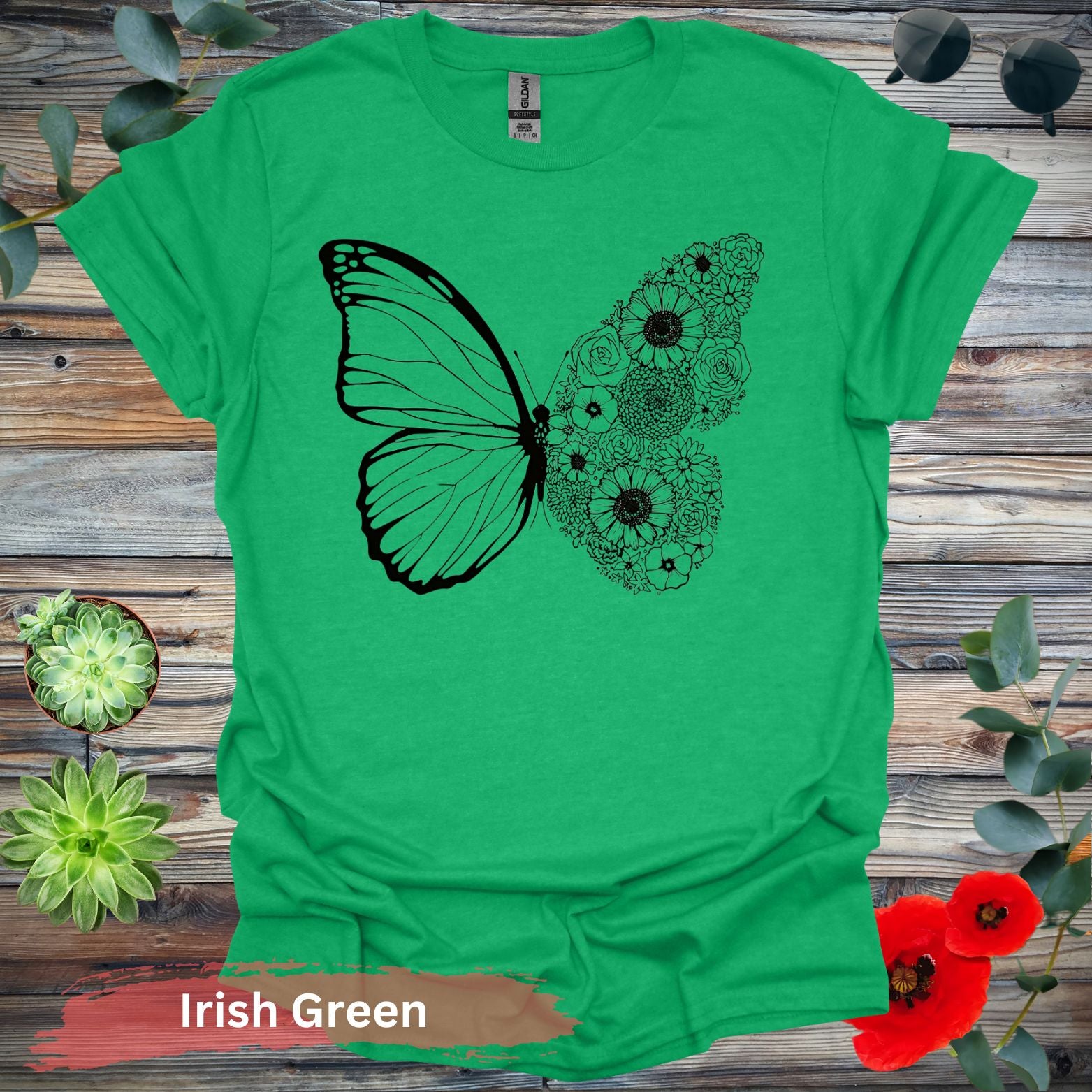 Floral and Butterfly T-Shirt - Physical Item