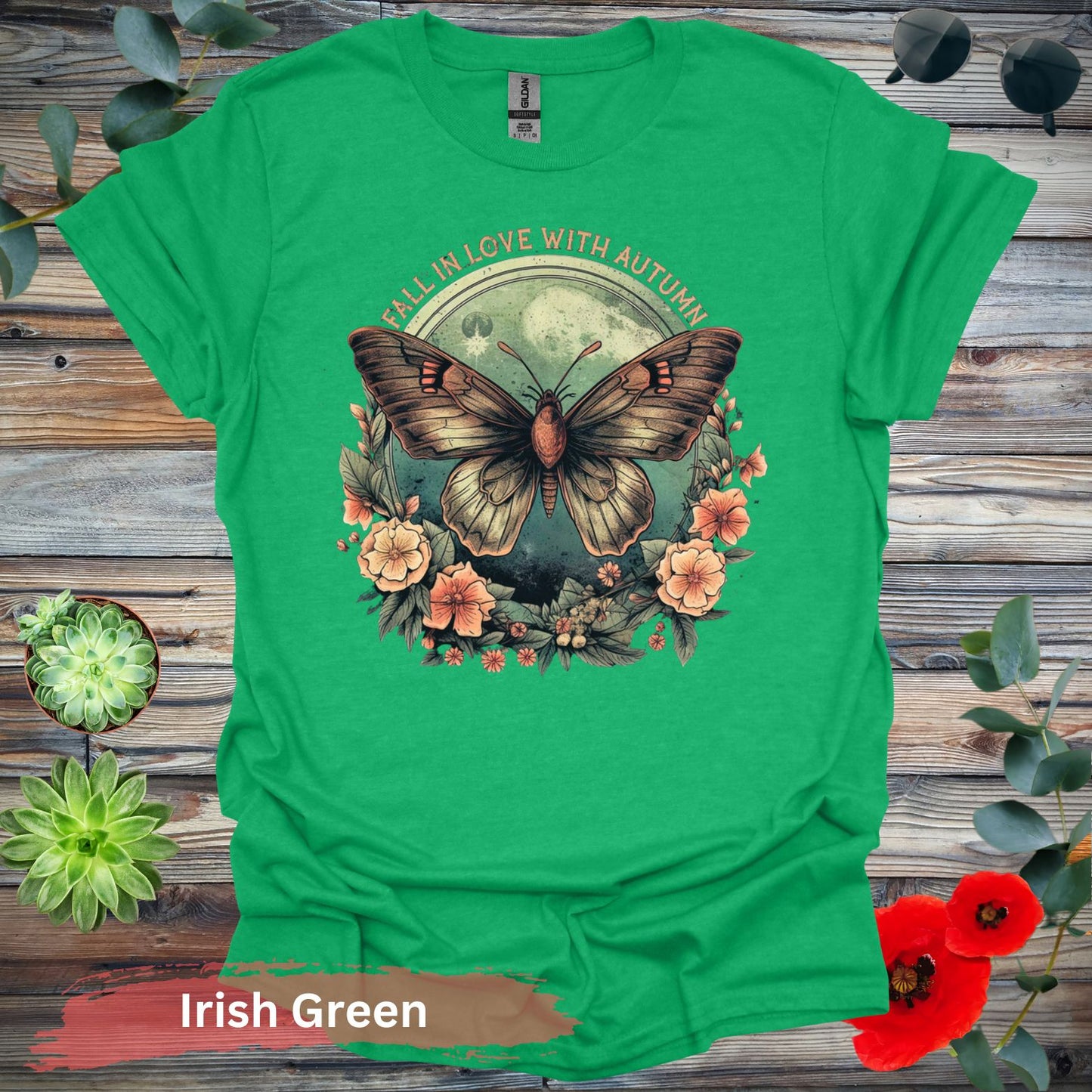 Fall In Love With Autumn T-Shirt - S / Irish Green - Physical Item