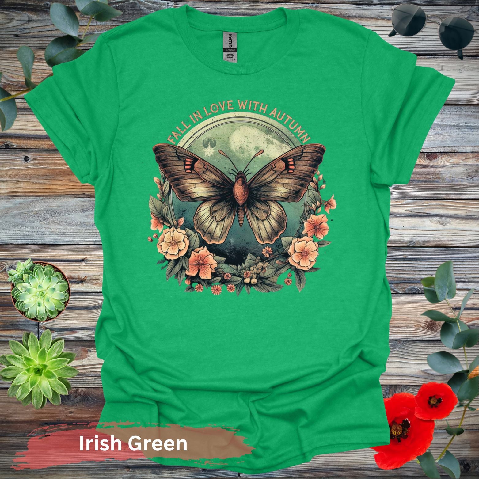 Fall In Love With Autumn T-Shirt - S / Irish Green - Physical Item