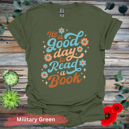 It’s a good day to read book T-shirt - S / Military Green - Physical Item