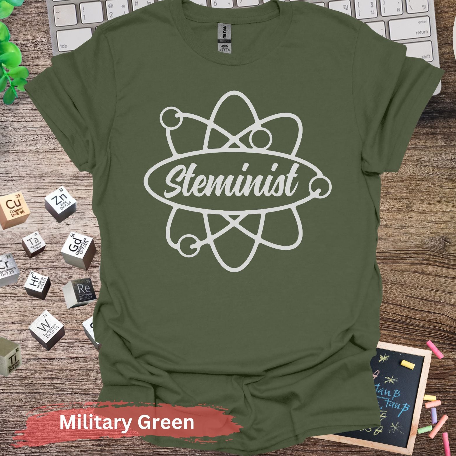 Steminist Science T-Shirt - Military Green / S - Physical Item