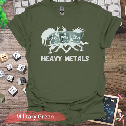 Heavy Metals Chemistry Rock Band T-shirt - Military Green / S - Physical Item