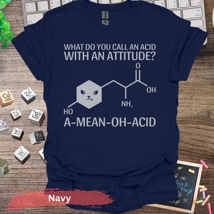 A-MEAN-OH-ACID T-Shirt - Navy / S - Physical Item