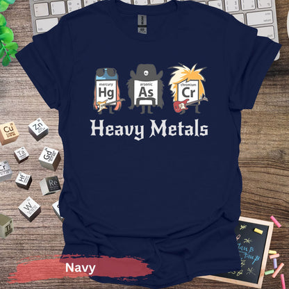 Heavy Metals Periodic Table T-shirt - S / Navy - Physical Item