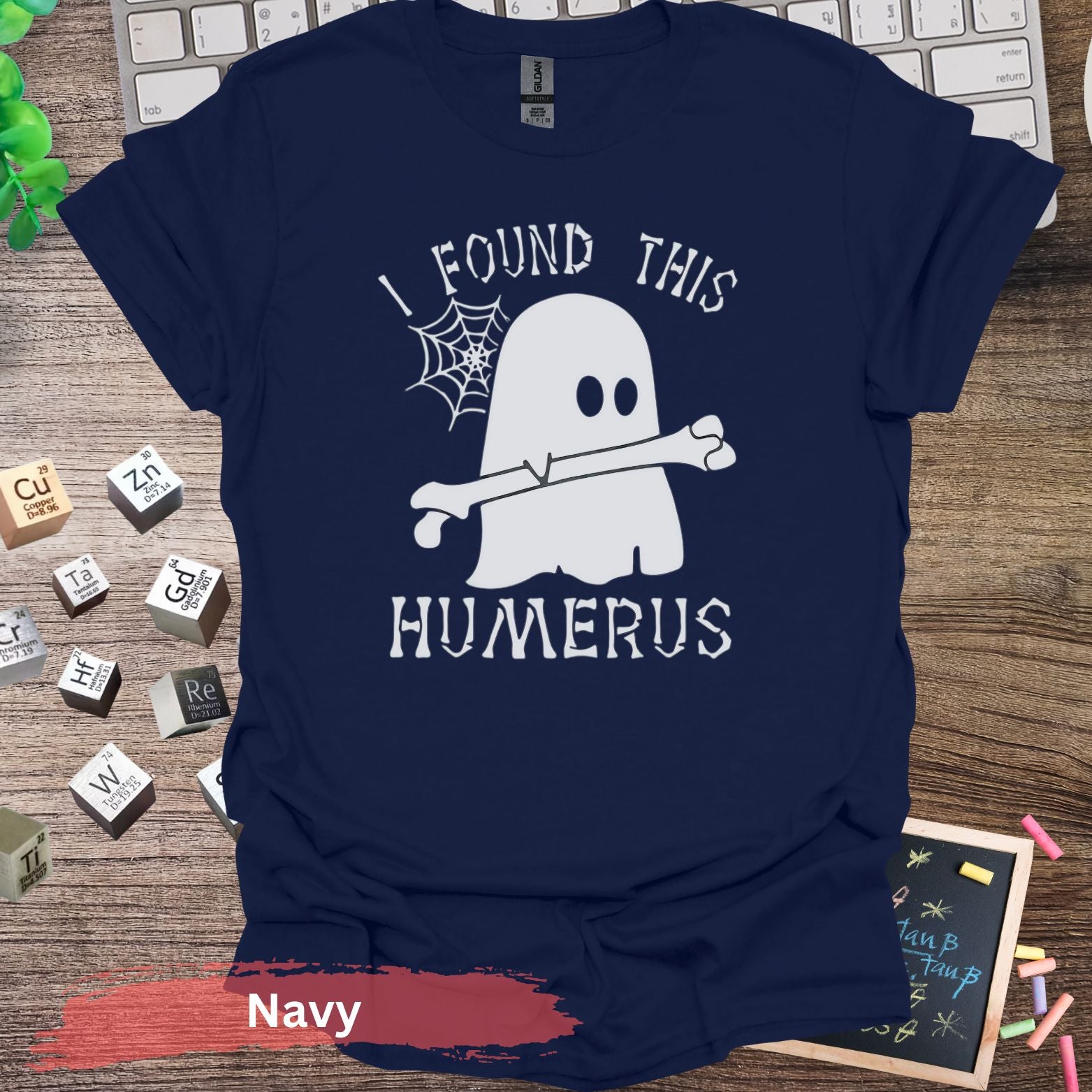 I Found This Humerus T-shirt - S / Navy - Physical Item