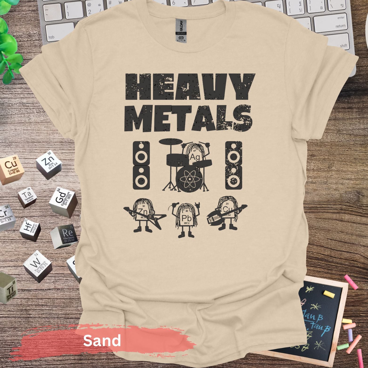 Heavy Metals Band Elements T-shirt - S / Sand - Physical Item