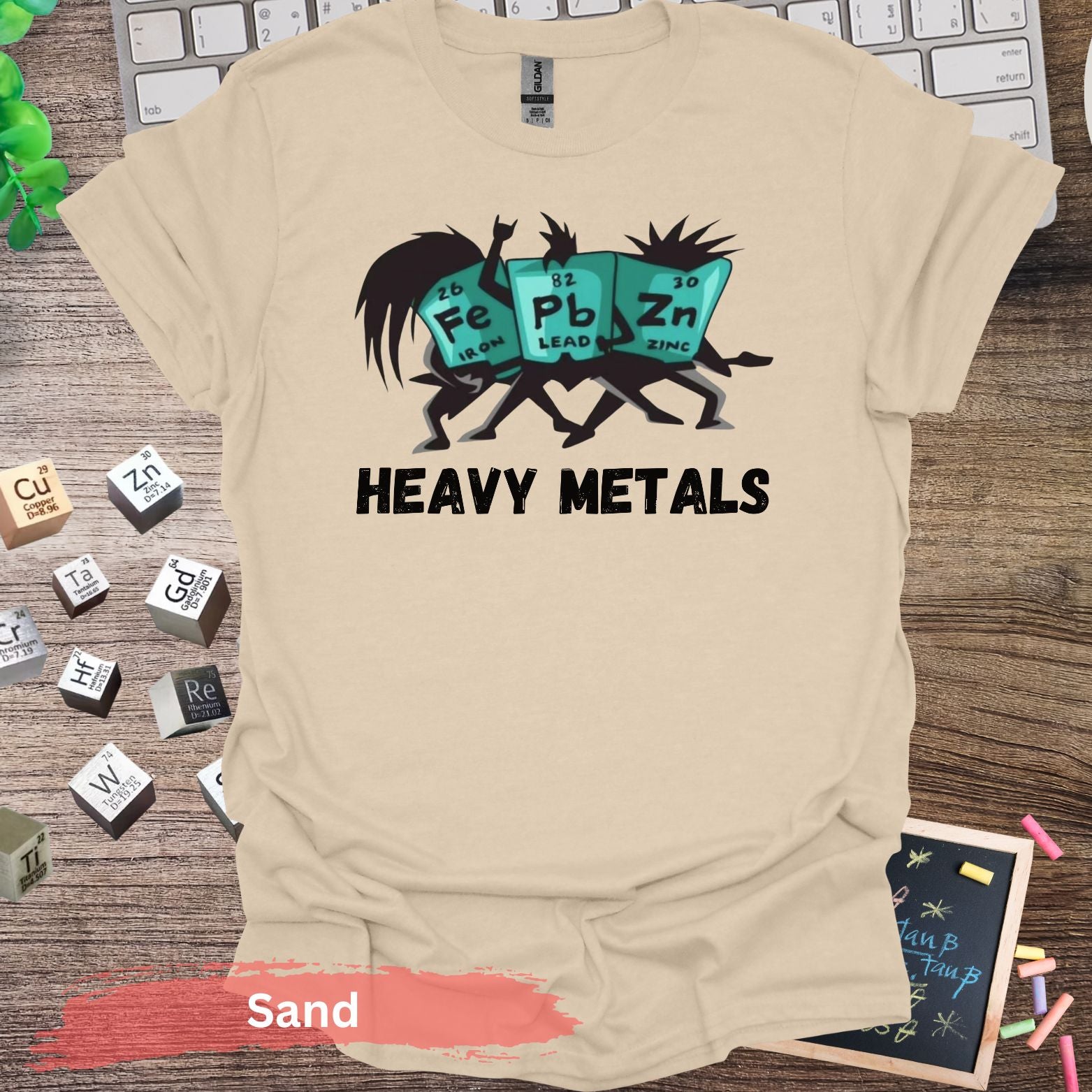 Heavy Metals Chemistry Rock Band T-shirt - Sand / S - Physical Item