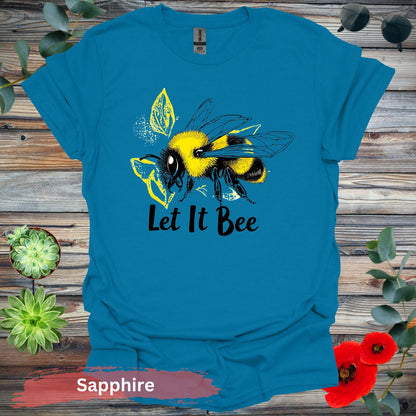 Let It Bee Graphic T-shirt - S / Sapphire - Physical Item