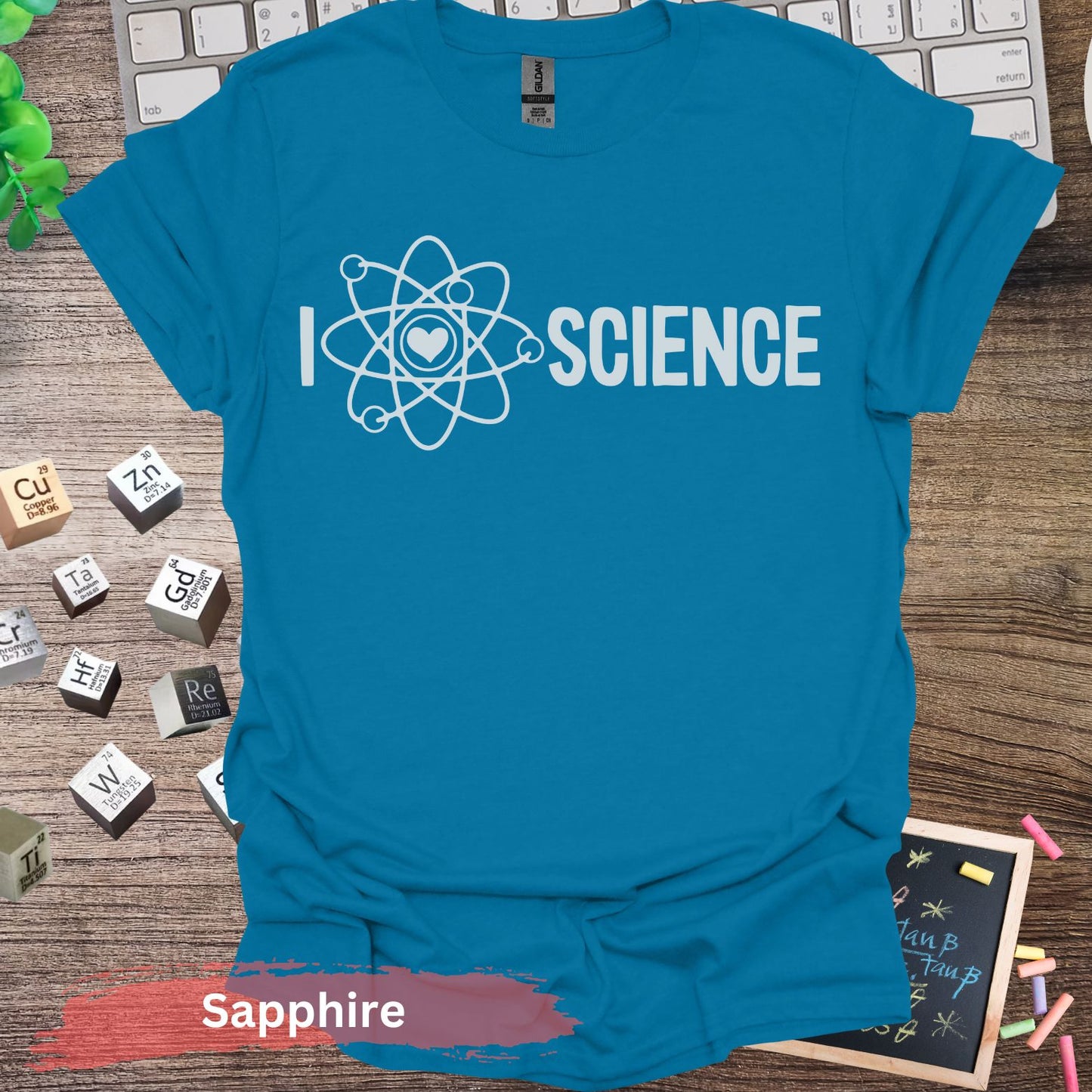 I Love Science T-Shirt - Sapphire / S - Physical Item