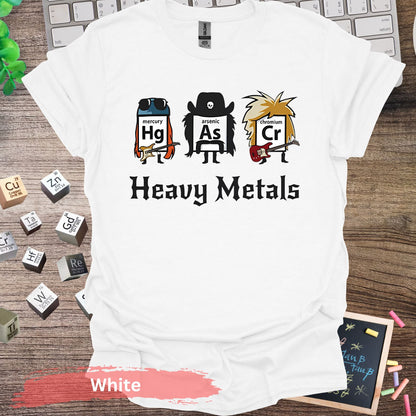 Heavy Metals Periodic Table T-shirt - S / White - Physical Item