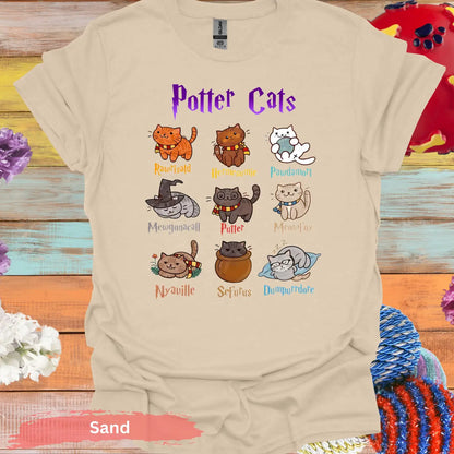 Potter Cats Funny T-shirt - S / Sand - Physical Item