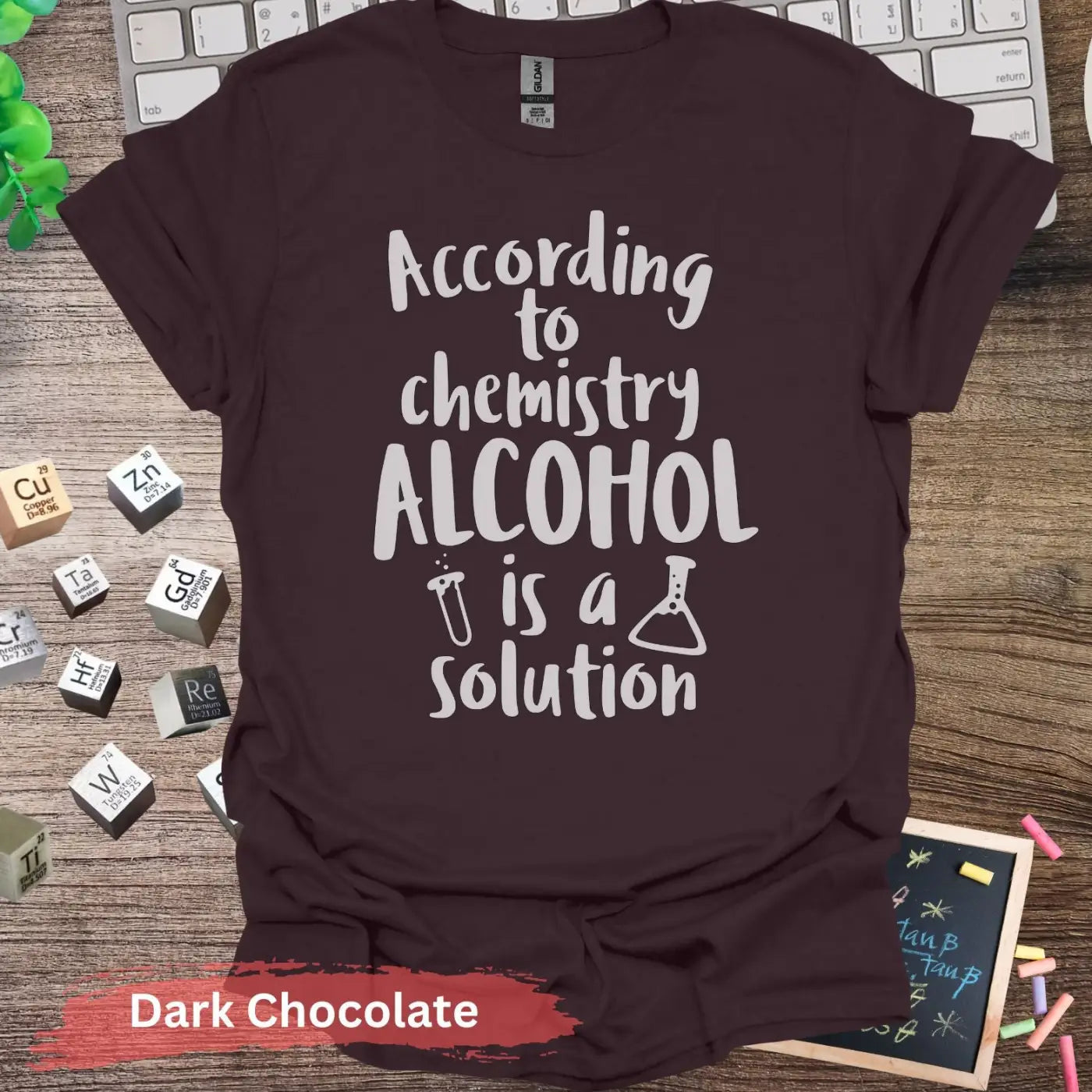 Alcohol is a Solution T-Shirt - Dark Chocolate / S - Physical Item