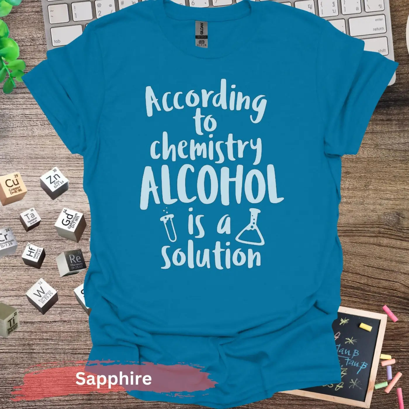 Alcohol is a Solution T-Shirt - Sapphire / S - Physical Item