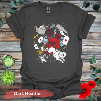 Alice in Wonderland Floral T-shirt - S / Dark Heather - Physical Item