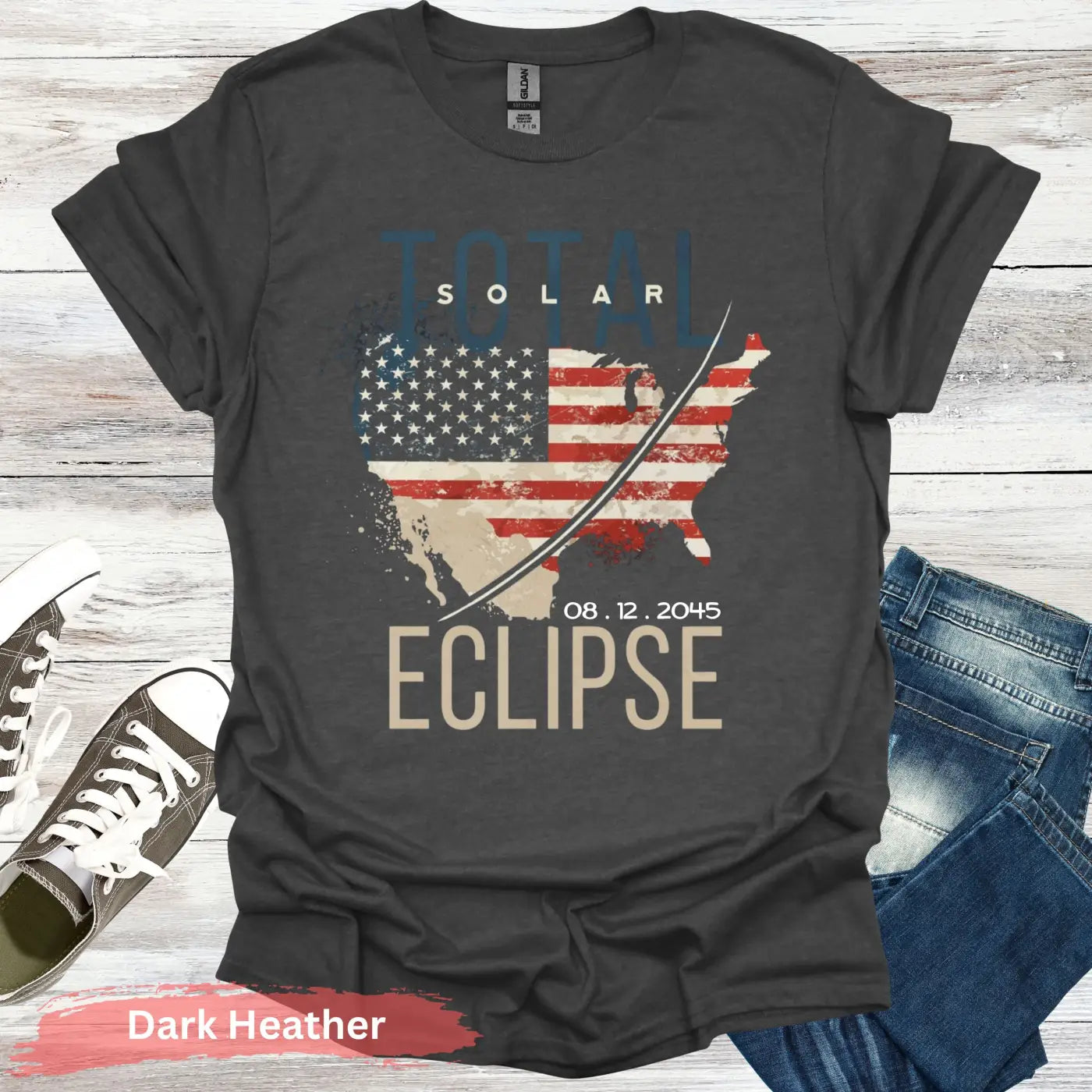 American Total Solar Eclipse T-Shirt - S / Dark Heather - Physical Item