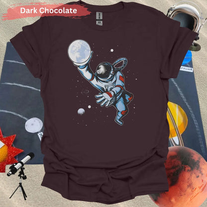 Astronaut basketball with moon T-shirt - S / Dark Chocolate - Physical Item