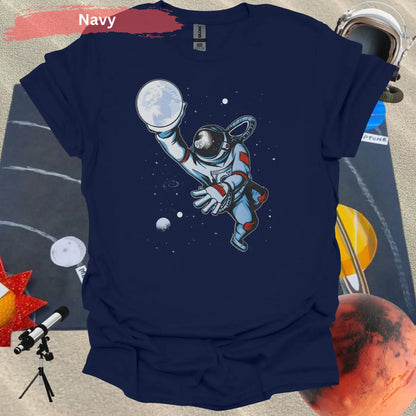 Astronaut basketball with moon T-shirt - S / Navy - Physical Item