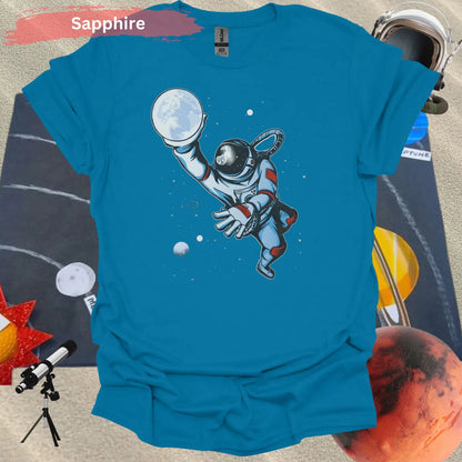 Astronaut basketball with moon T-shirt - S / Sapphire - Physical Item