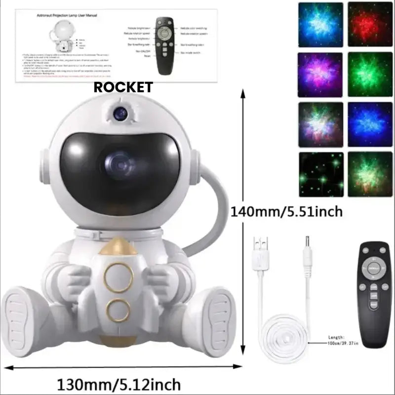 Astronaut Galaxy Star Projector Holding Space Shuttle/Rocket - Rocket