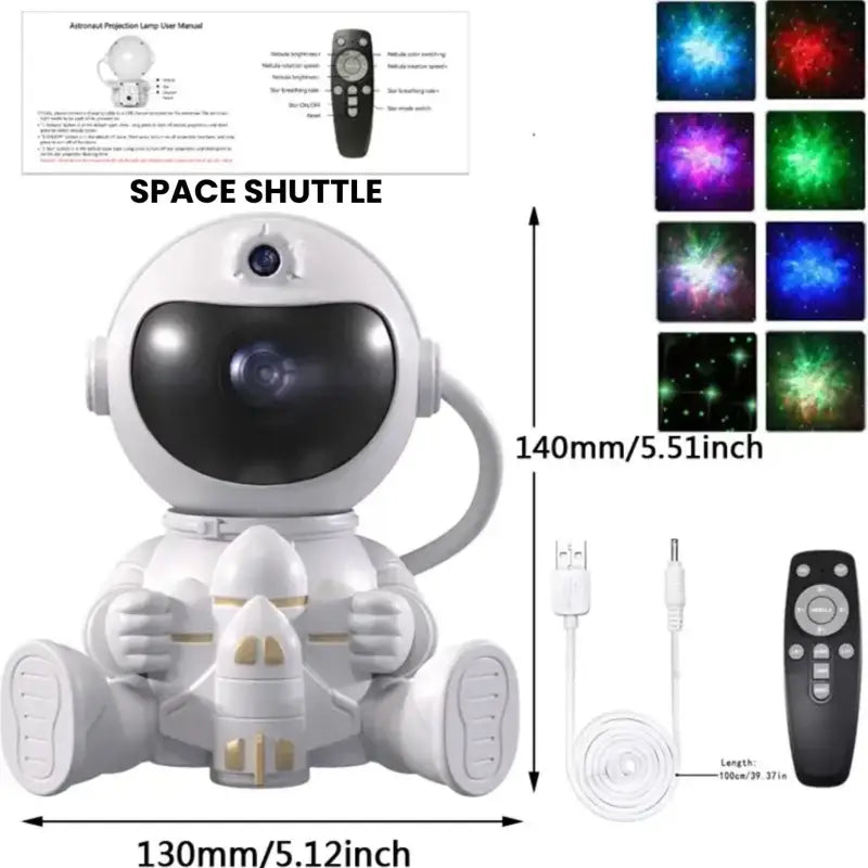 Astronaut Galaxy Star Projector Holding Space Shuttle/Rocket - Shuttle