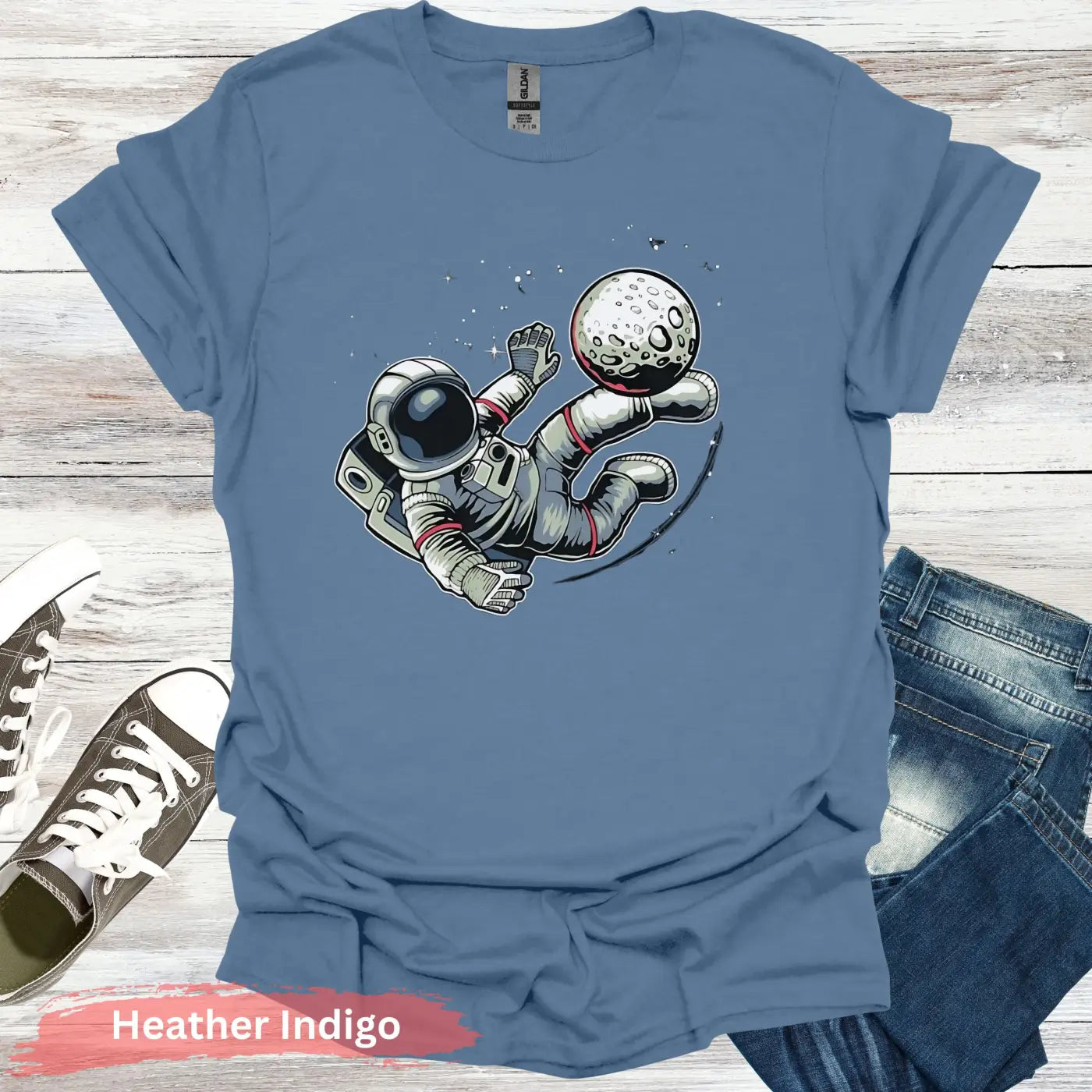 Astronaut Kicking Moon T-shirt - Physical Item