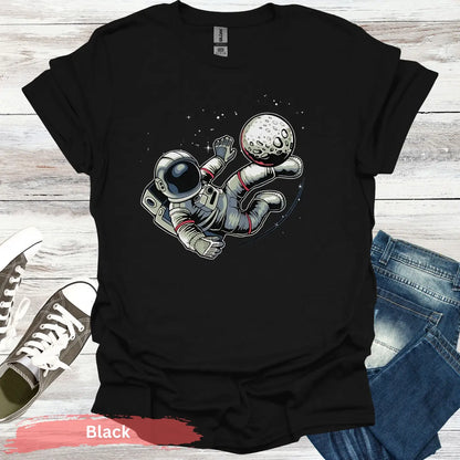Astronaut Kicking Moon T-shirt - S / Black - Physical Item