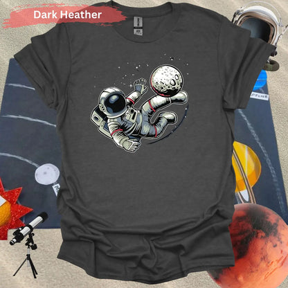 Astronaut Kicking Moon T-shirt - S / Dark Heather - Physical Item