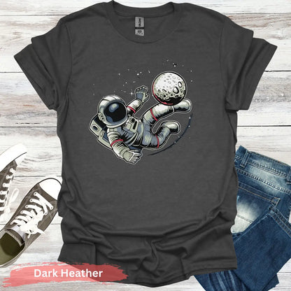 Astronaut Kicking Moon T-shirt - S / Dark Heather - Physical Item