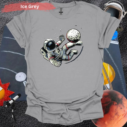 Astronaut Kicking Moon T-shirt - S / Ice Grey - Physical Item