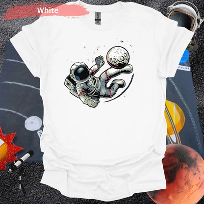 Astronaut Kicking Moon T-shirt - S / White - Physical Item