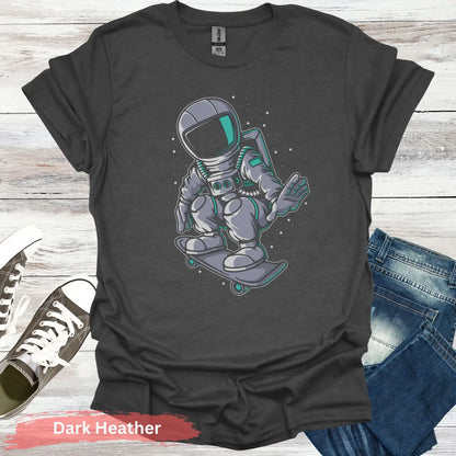 Astronaut Skateboard T-Shirt - S / Dark Heather - Physical Item